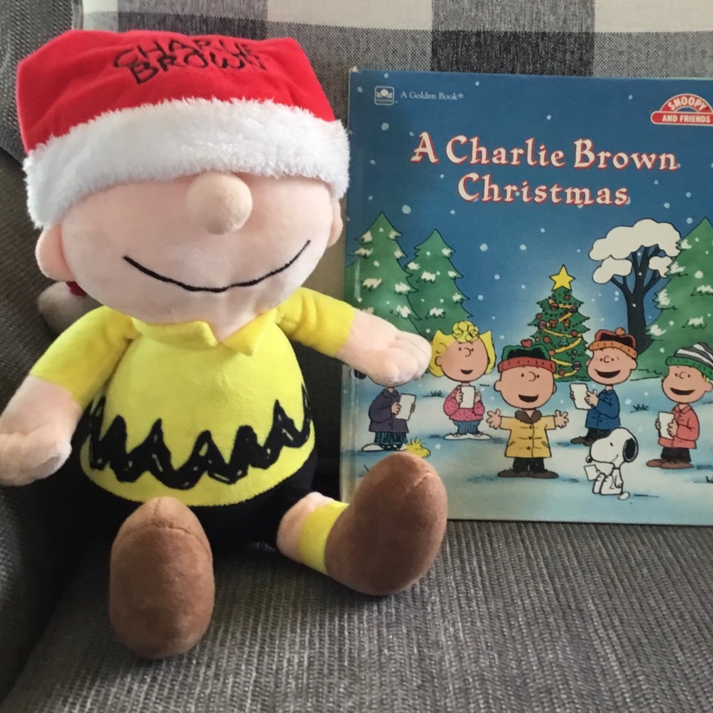 Charlie Brown Christmas Plush & Book Bundle